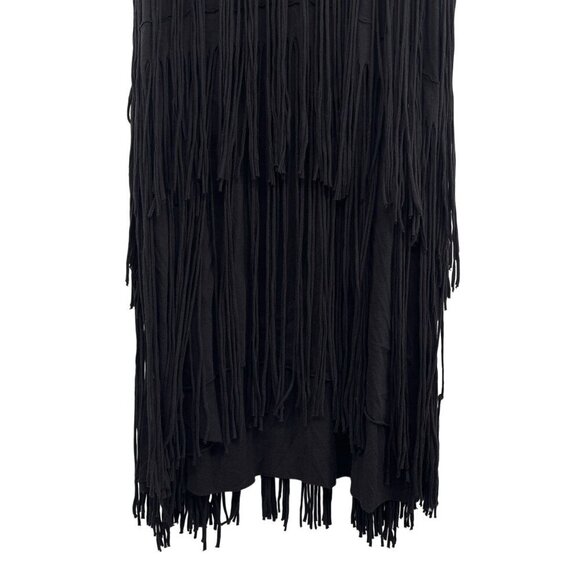 Free People Beach Fringe Tiered Maxi Skirt Black Western FP Small Long - Picture 3 of 12